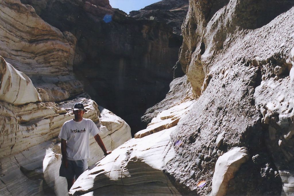 Steve at basically the same spot where Jered had his picture taken, but on a different trip and showing more of an overview of the area: