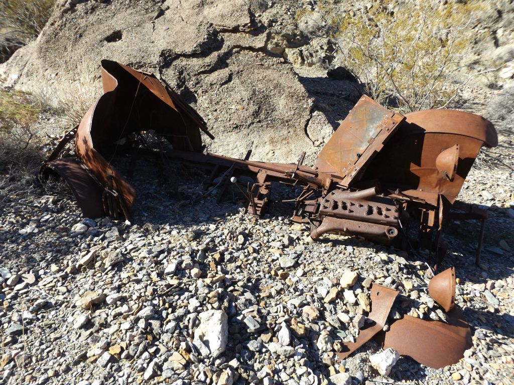 First view of the old car (or jalopy, which means a dilapidated old vehicle):
