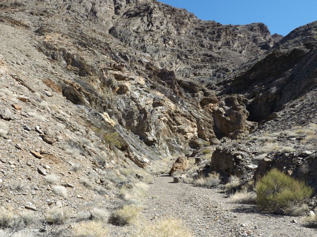 Some really interesting towering rock formations were visible up ahead in the canyon: