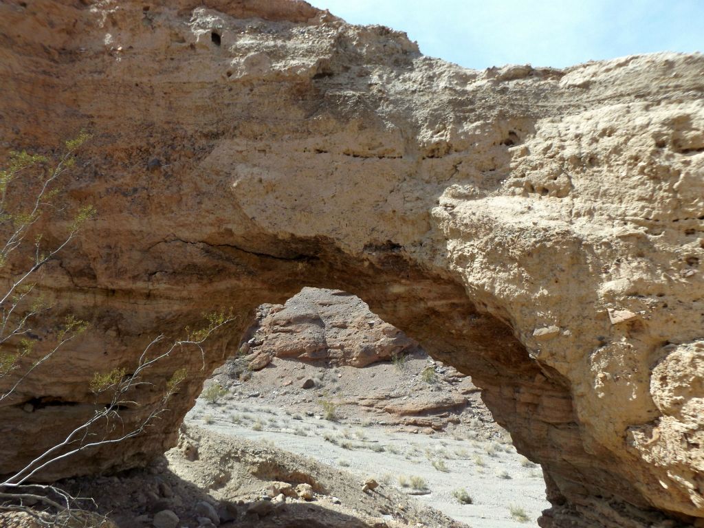 Looking back down through the arch and into the canyon: