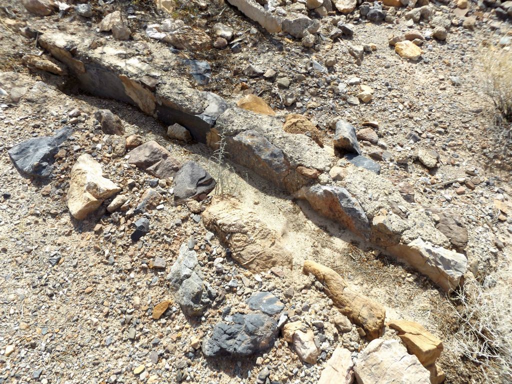 This small water trough is still visible leading away from the arrastre: