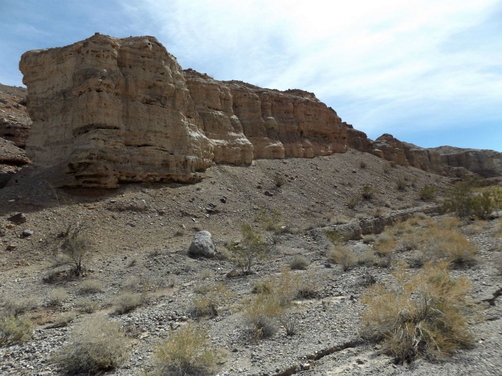 The entire hillside on the left gets taken over by a long row of these raised formations: