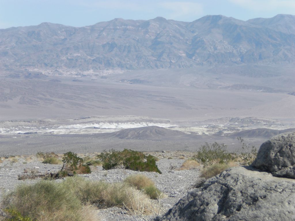 Looking back down the fan toward the Salt Creek Hills and Funeral Mountains in the distance: