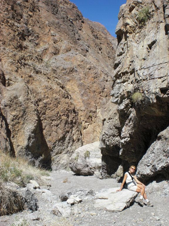 Daria resting in the canyon.  She did really well on this hike and continues to impress me with her hiking ability: