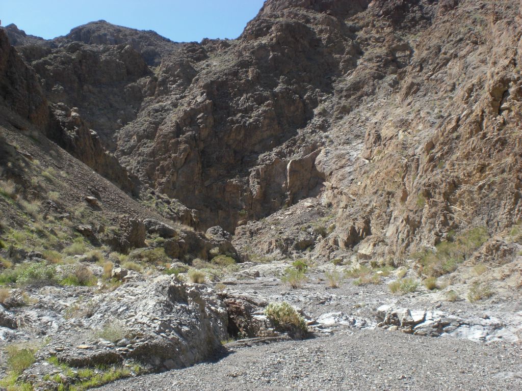 Exiting the 1st Narrows of Trellis Canyon and entering a wider area: