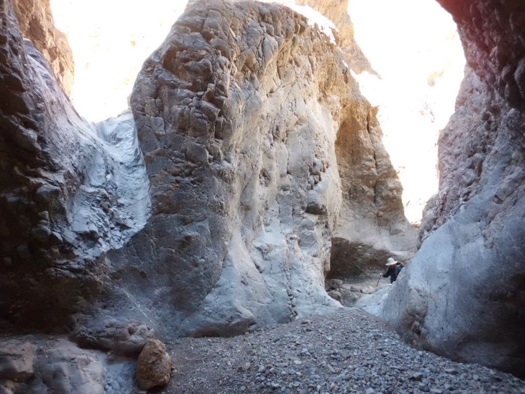 This amazing picture shows how the canyon enters the grotto from the right and exits up the dry fall to the left: