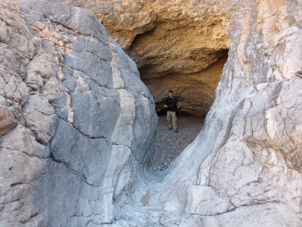 Looking back down on Tobin who is standing in the grotto: