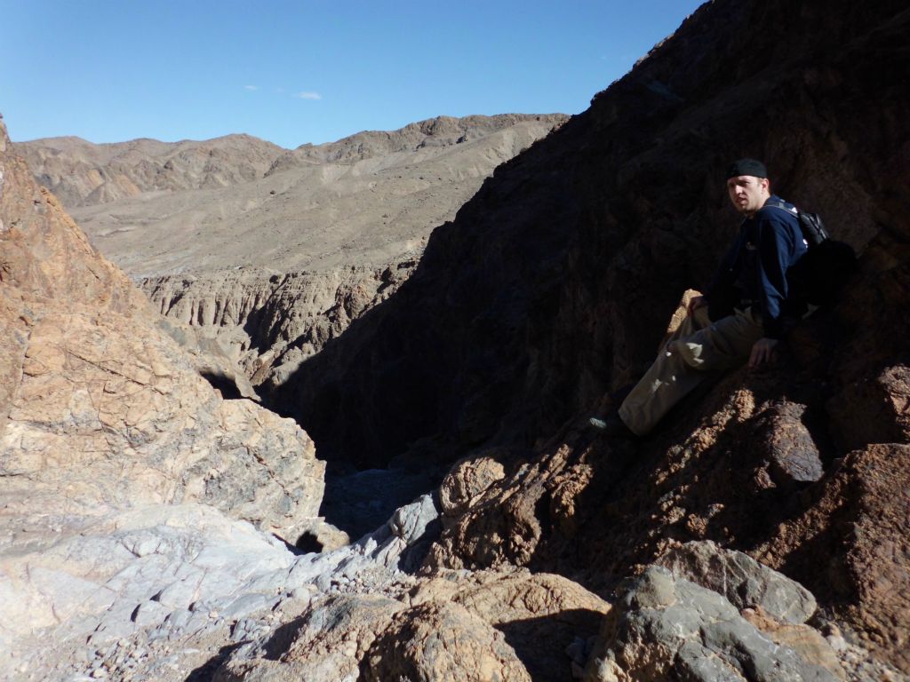 Tobin taking in the view from the top of the 3rd dry fall: