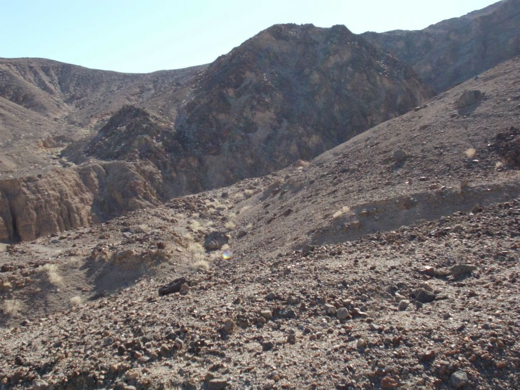 Turning around and looking back toward the 2nd and 3rd dry falls (now out of view).  Bypass 2 ALT continues around to the right on the obvious path: