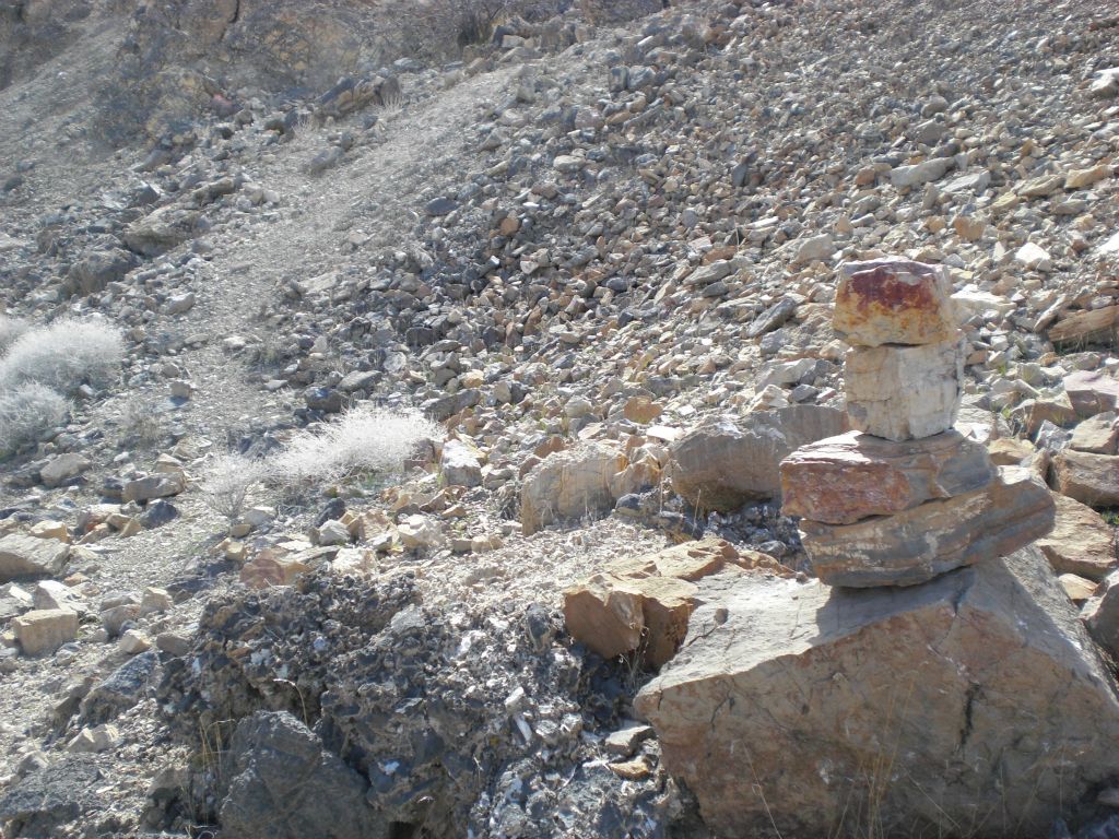 The appearance of rock cairns was a definite relief and friendly sight: