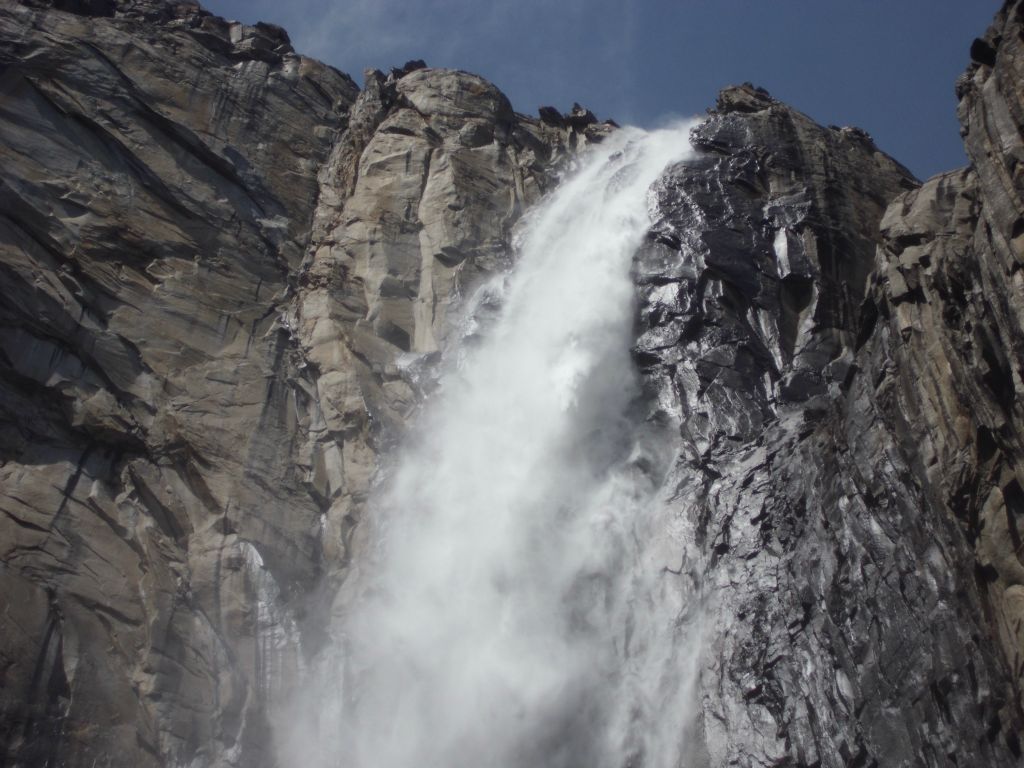 Zooming in on the upper portion of Ribbon Fall from this spot: