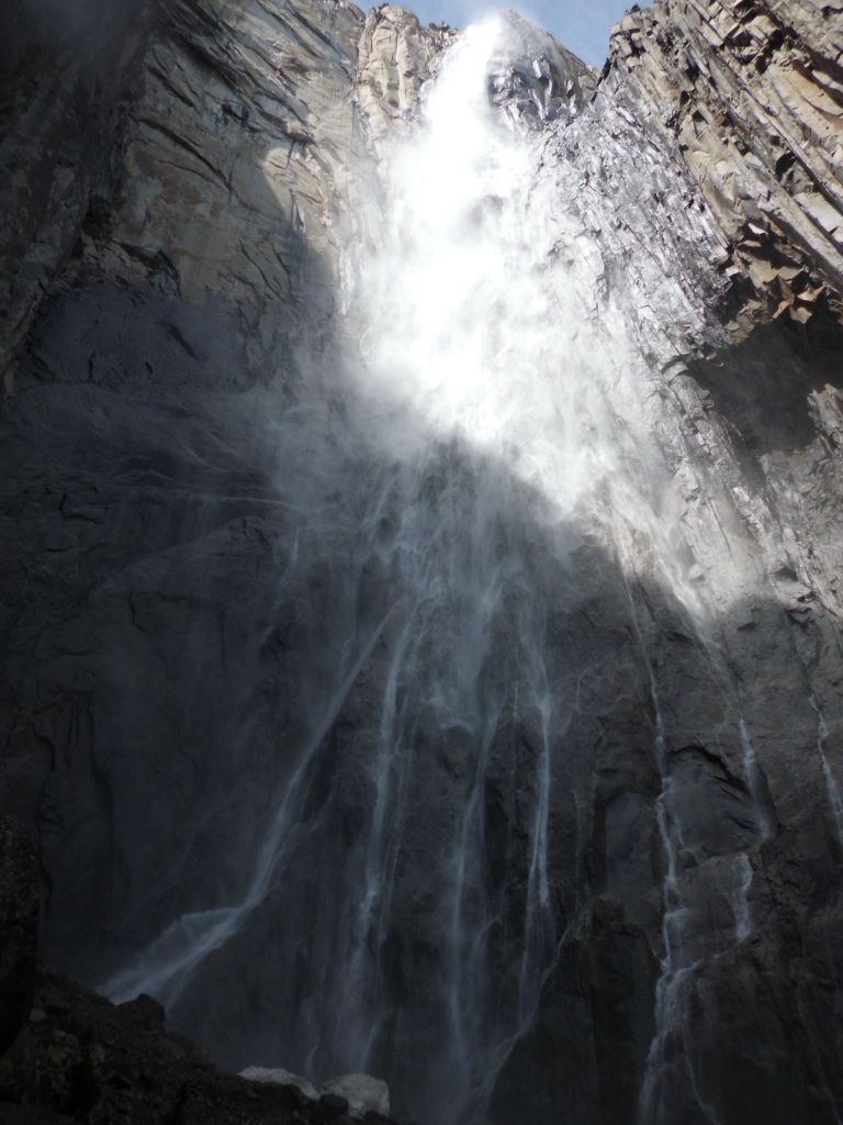 Notice that half of Ribbon Fall was in the bright sunshine and half was in the shade: