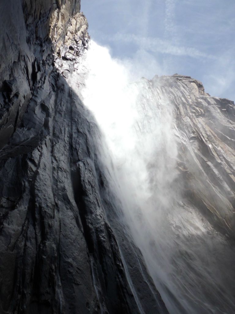 Now to the left of the base, we are just above where the water is cascading down: