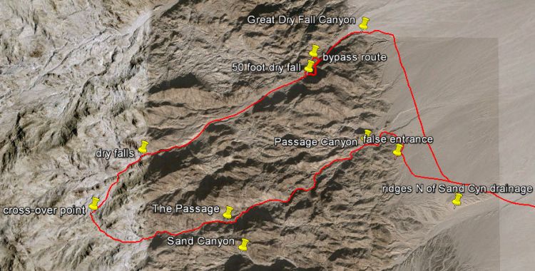 Passage Canyon GE map