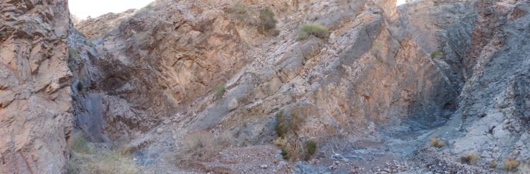 Panoramic of junction in Hidden Bridge Canyon