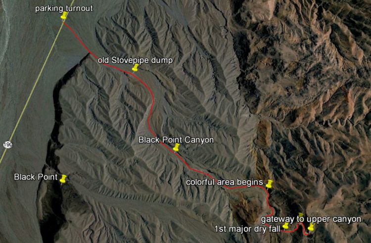 Black Point Canyon GE map
